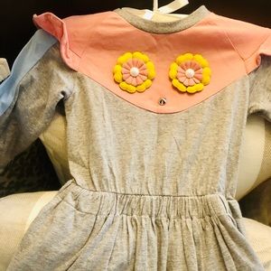 Color blocked cotton jersey dress